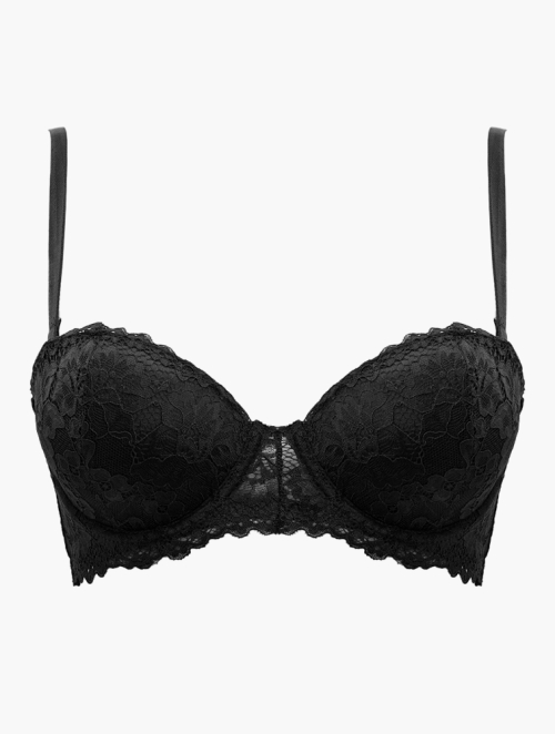 MyRunway | Shop JT One Black Padded Non wire Stretch Cotton Bra